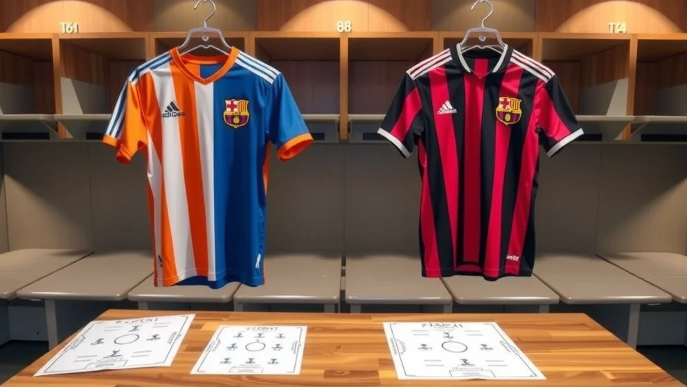 Valencia CF mot FC Barcelona laguppställning